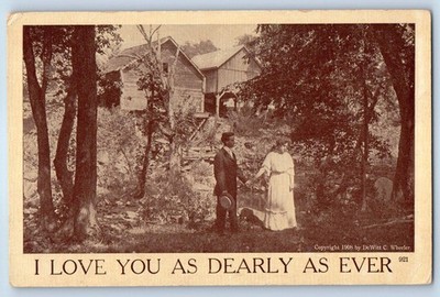 c1910's Couple I Love You As Dearly As Ever Old House DeWitt Wheeler Postcard