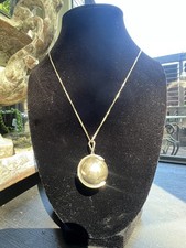 Vintage Sterling Silver Harmony Ball Necklace Large Chime Bola Pendant 32&rdquo; Chain