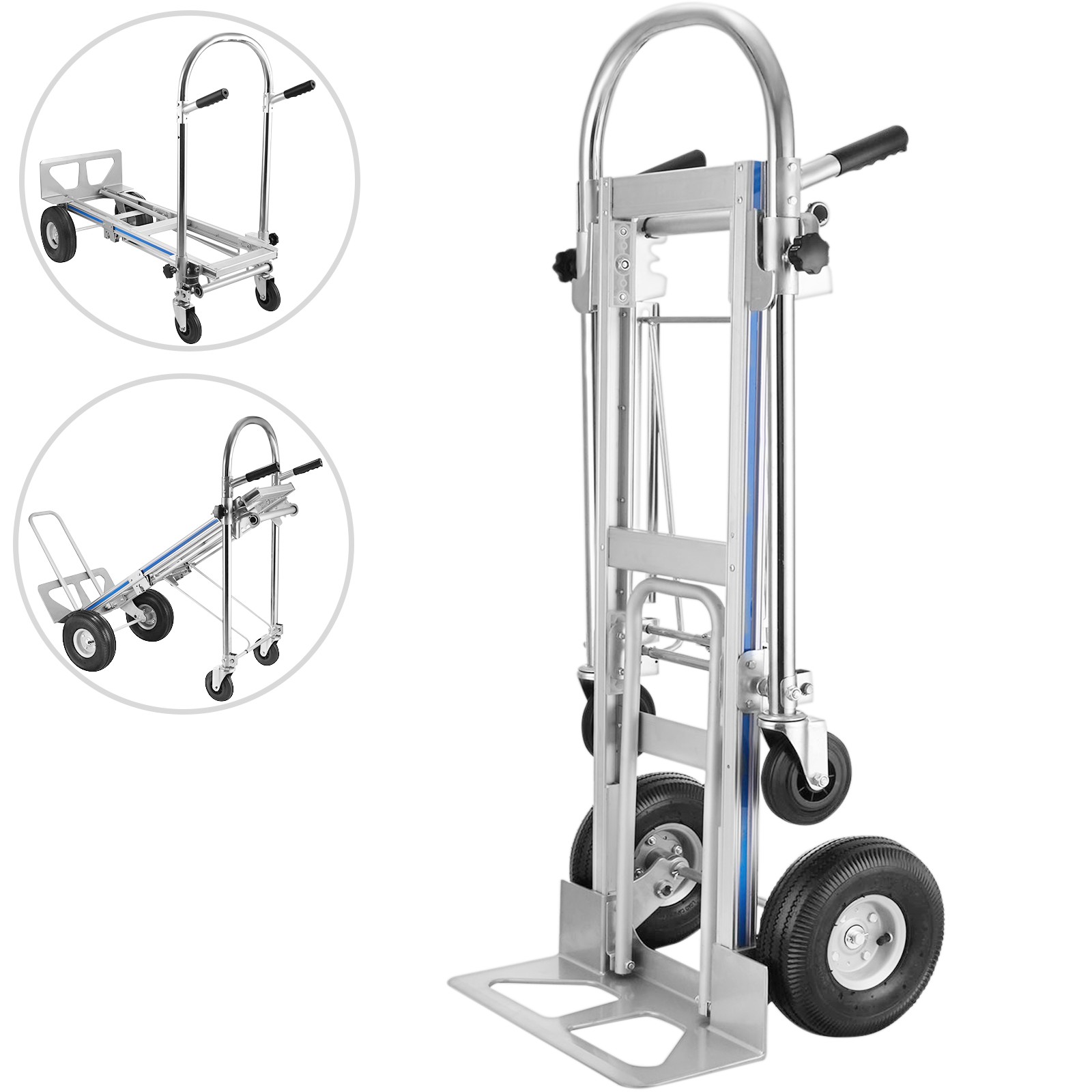 Diable 3 en 1 VEVOR pliable 350 kg pour déménagement et atelier
