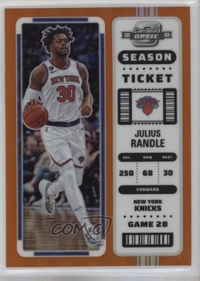 2022 Panini Contenders Optic Season Ticket Orange Prizm 35/49 Julius Randle pe8