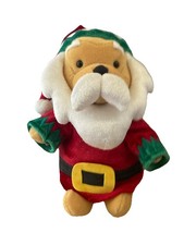 Disney Store Santa Claus Winnie The Pooh Bean Bag Holiday Plush VNTG About 8  