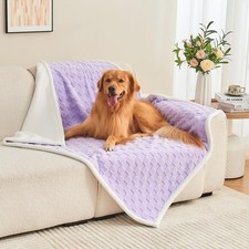 Checkered Waterproof Blanket for Bed Couch, Lilac, 50"x60" Fluffy Soft Dog ...
