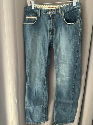 Vintage Vans Jeans – Blue Denim – Striped Pocket  31x30 - Picture 1 of 9