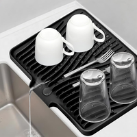 Abtropfmatte Mit Ablass - 50 X 40 Cm Abtropfmatte Aus Silikon FüR Geschirr, Bpa-