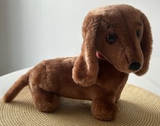 VTG 1976 R Dakin Dachshund Wiener Dog Doxie Plush Stuffed Animal 12  L Tan