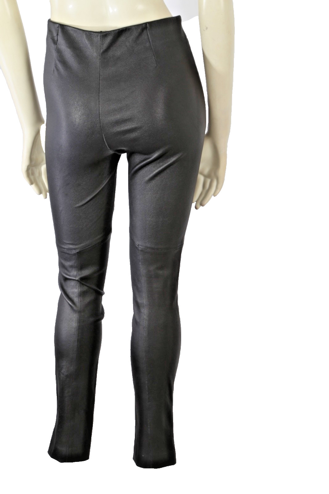 Theory Black Lamb Leather Skinny Stretch Leggings Pants Womens Trousers Size 00 image 10