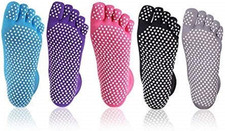 5 Paia Di Calzini Antiscivolo Con Dita,Yoga,Pilates,Balletto Calze per Donna