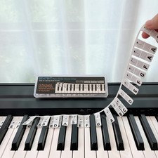 Removable Note Labels for Piano - Reusable Silicone Strips for 88-Key Keyboards