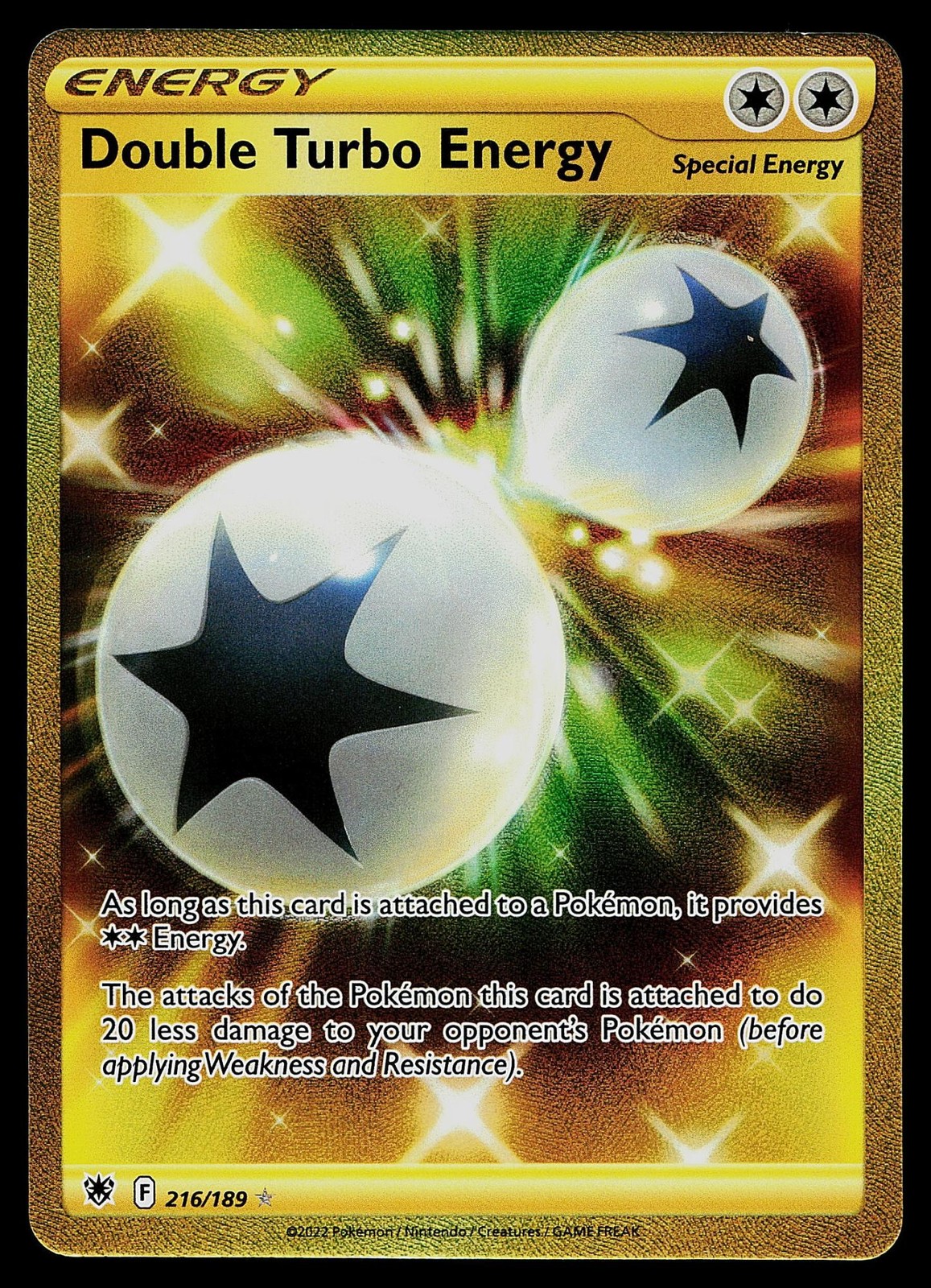 Pokemon Card - Double Turbo Energy Astral Radiance 216/189 Secret Rare 2022