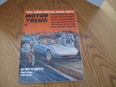 Vintage Motor Trend Magazine 1967 ALL-NEW '68 CORVETTE STING RAY