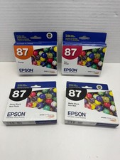 Lot 4 Epson 87 Ink Cartridges Matte Black, Red Rouge, Orange, Photo Black Sealed