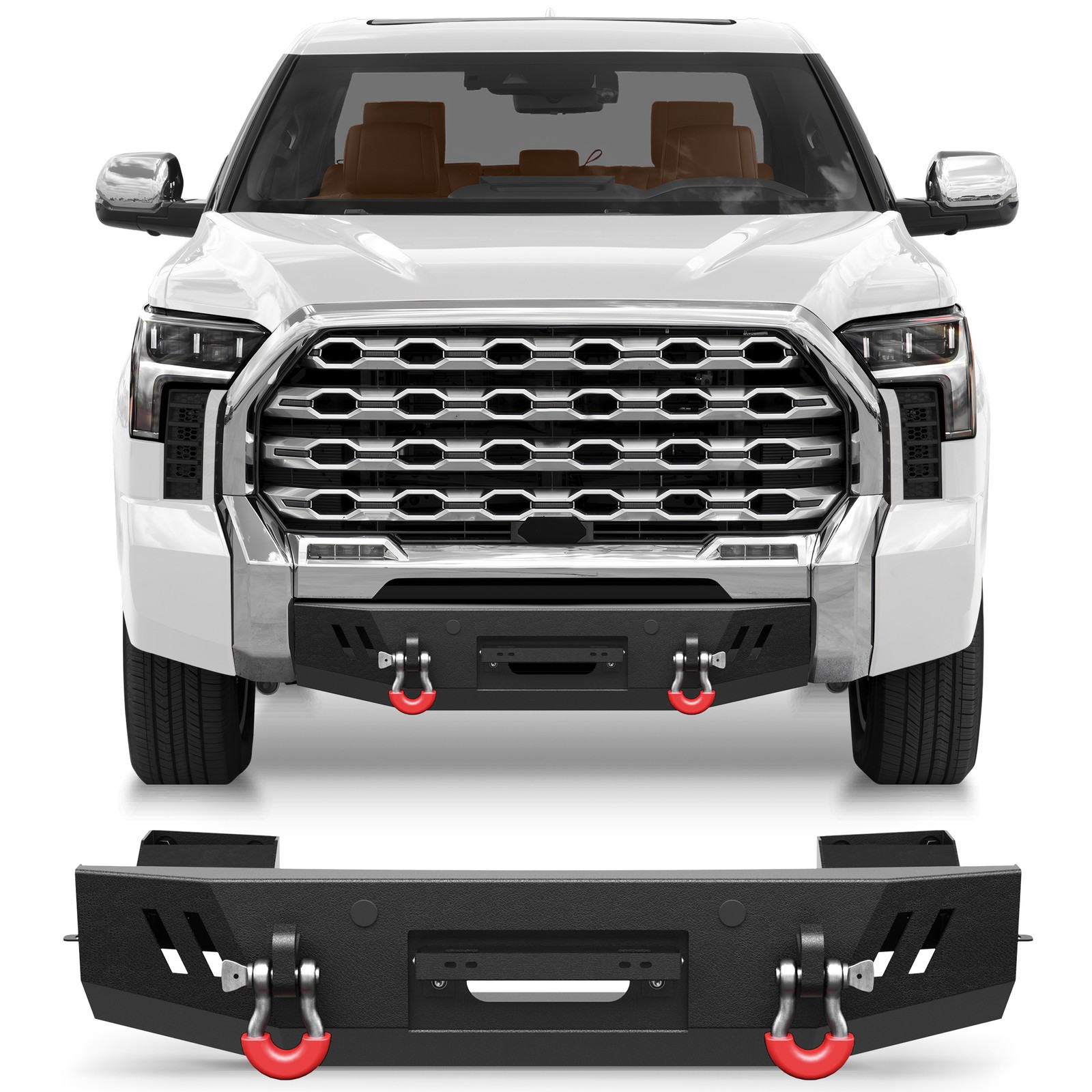 Front Bumper W/ Winch Plate for 2022-2025 Toyota Tundra 3rd Gen Pickup Truck