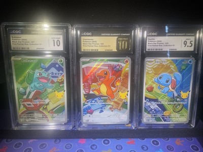 Pokemon First Partner Kanto Set CGC Graded Sequential But Different Grades.