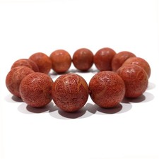 Genuine red coral round bead bracelet 20 mm natural color