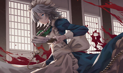 Anime girls touhou knife pocketwatches izayoi sakuya Play Gaming