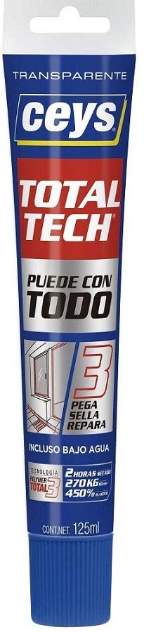 Silicona Ceys total tech transparente tubo 125 ml