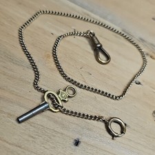 Vintage E.C.C.O G.F Gold Filled Pocket Watch Chain W 7 Key 13in X916