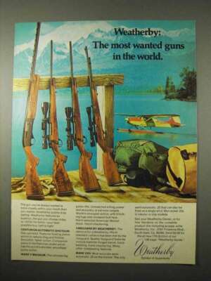 1974 Weatherby Ad - Centurion Shotgun, Mark V Magnum