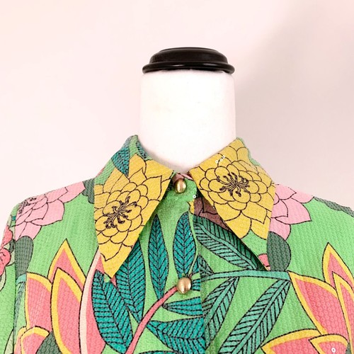 ALICE MCCALL All That Glitters clear sequin retro floral button shirt sz AU6 - Picture 3 of 13