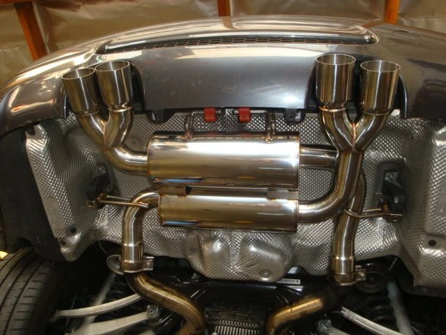 MEGAN 3" Cuádruple Negro Cromo Puntas Escape Supremo + Tubo de Conexión para BMW M3 E90 Foto 3 de 3