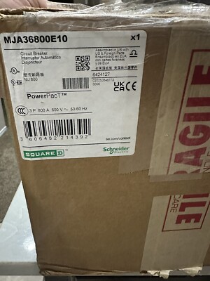MJA36800 SQUARE D 3 POLE 800A 600V I-Line POWERPACT CIRCUIT BREAKER MJA36800E10