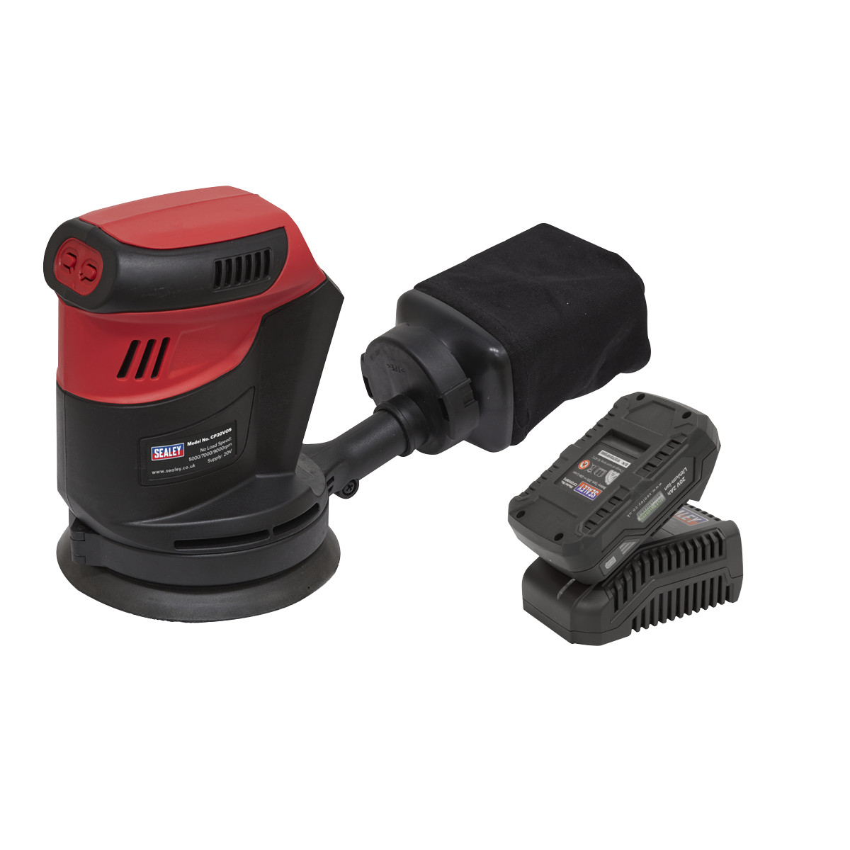 Sealey CP20VOSKIT1 Cordless Orbital Palm Sander Kit 125mm 20V 2Ah