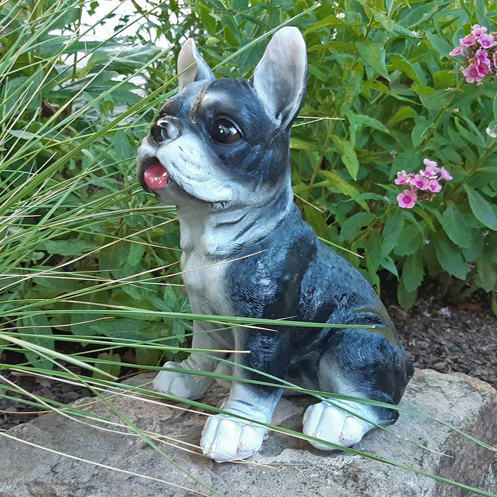 Französische Bulldogge Hund Figur Deko Gartenfigur Skulptur Garten Dog