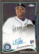 Roenis Elias signed baseball card 2014 Topps Chrome Rookie Certified #RE