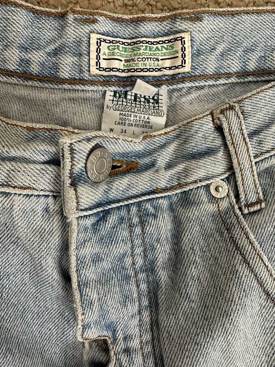 Vintage 90s Georges Marciano GUESS Jeans Distressed 34 Made Vintage 90s Georges Marciano GUESS Jeans Distressed 34 Made