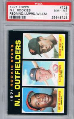 1971 Topps #728 Wayne Redmond / Keith Lampard / Bernie Williams PSA 8 RC