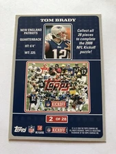 2008 TOPPS - TOM BRADY - KICK-OFF PUZZLE #2 OF 28 INSERT PATRIOTS G.O.A.T $$$$