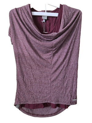 Bench 2 in one tank top Cowl-Neck Short Sleeve w/ Woven Contrast Casual Top