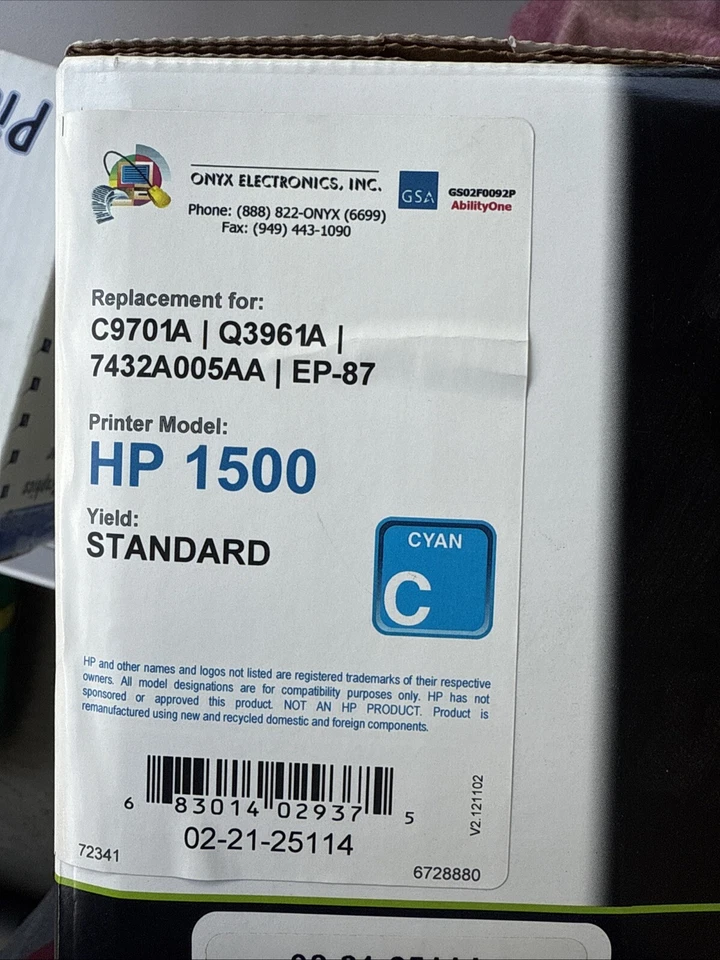 MSE Premium Toner Cartridge For HP 1500 Color LaserJet Printer.  - Image 2 of 2