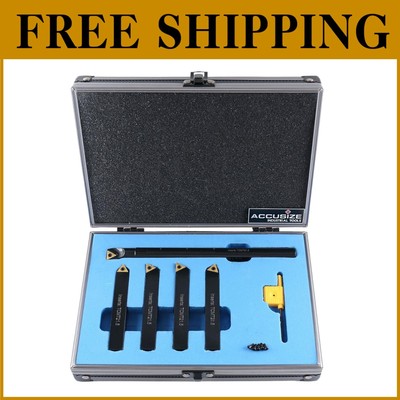 Versatile 5-Piece Mini Tool Holder Set with Boring Bar in Quality Storage Case