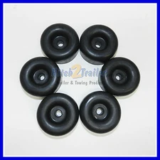 (6) Cargo Trailer Ramp Door Replacement Black Rubber Bumper 2.5" Round 