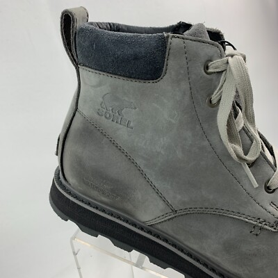 SOREL MADSON II ANKLE BOOT GRAY LEATHER WATERPROOF MOC ROUND TOE MEN’S SIZE 10 Sorel Men main image 4