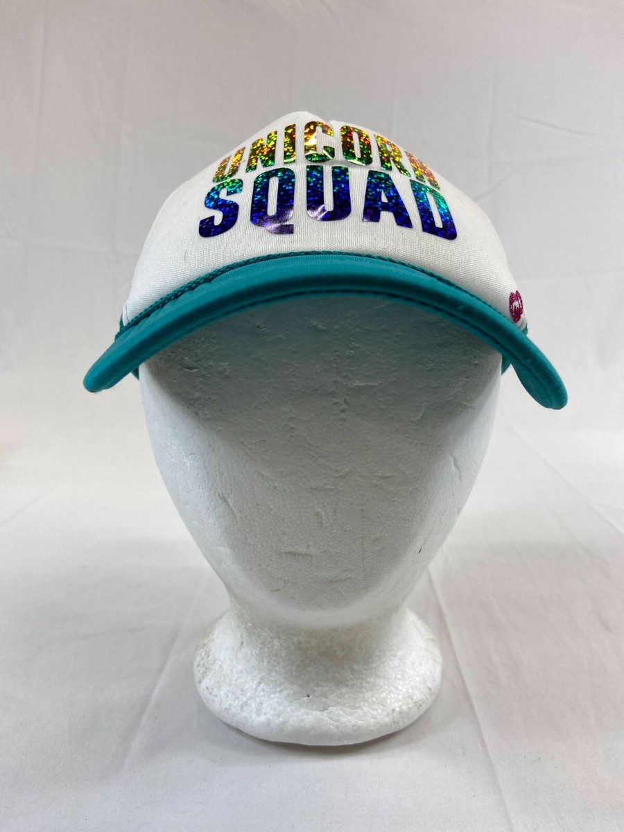 Youth Unicorn Squad Trucker Hat Snapback Cap Mesh Back Teal