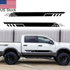 2pcs 68'' Mountains Stripe Graphic Car Body Side Decal Sticker For Truck Pickup
