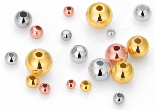 Cuentas espaciadoras genuinas de plata de ley 925/oro 5 piezas hallazgos de 2 mm a 7 mm - Imagen 1 de 4