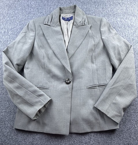 Veste De Costume Taille 4P Petite JONES WEAR Bleue Doublée - Occasion Très Bon État