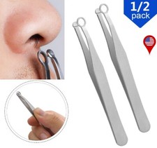 2  Stainless Steel Nose Hair Trimmer Eyebrow Clippers Tweezers Nose Hair Clip US