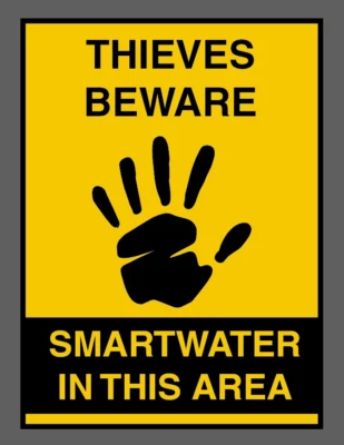 STICKEROLOGY THIEVES BEWARE SMARTWATER STICKER SIGN CHOOSE SIZE STANDARD/GLASS STICKER