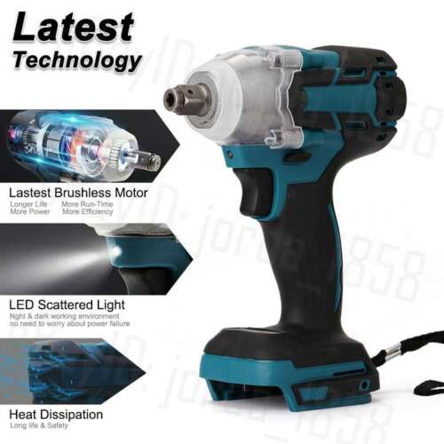 1/2" Cordless Impact Wrench Driver Brushless Rattle Gun For Makita 18V Battery - Picture 4 of 12