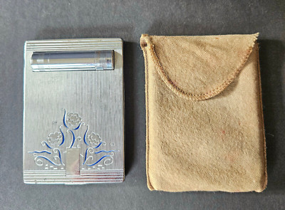 Bourjois New York  Mirrored Lipstick/ Powder Compact  w/Case -Circa 1930s-40s