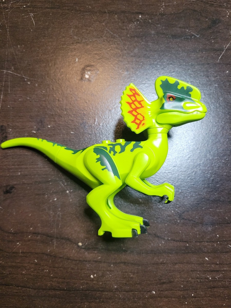 LEGO Jurassic World Dinosaur Dilophosaurus Raptor Figure Lime