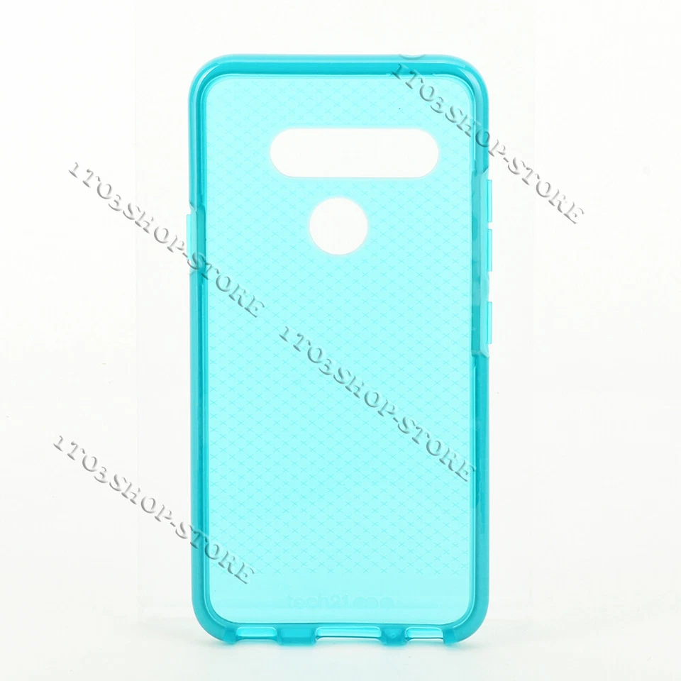 Tech21 Evo Check Anti-Shock Case TPU Cover For LG V40 ThinQ - Turquoise Blue - Image 3 of 4