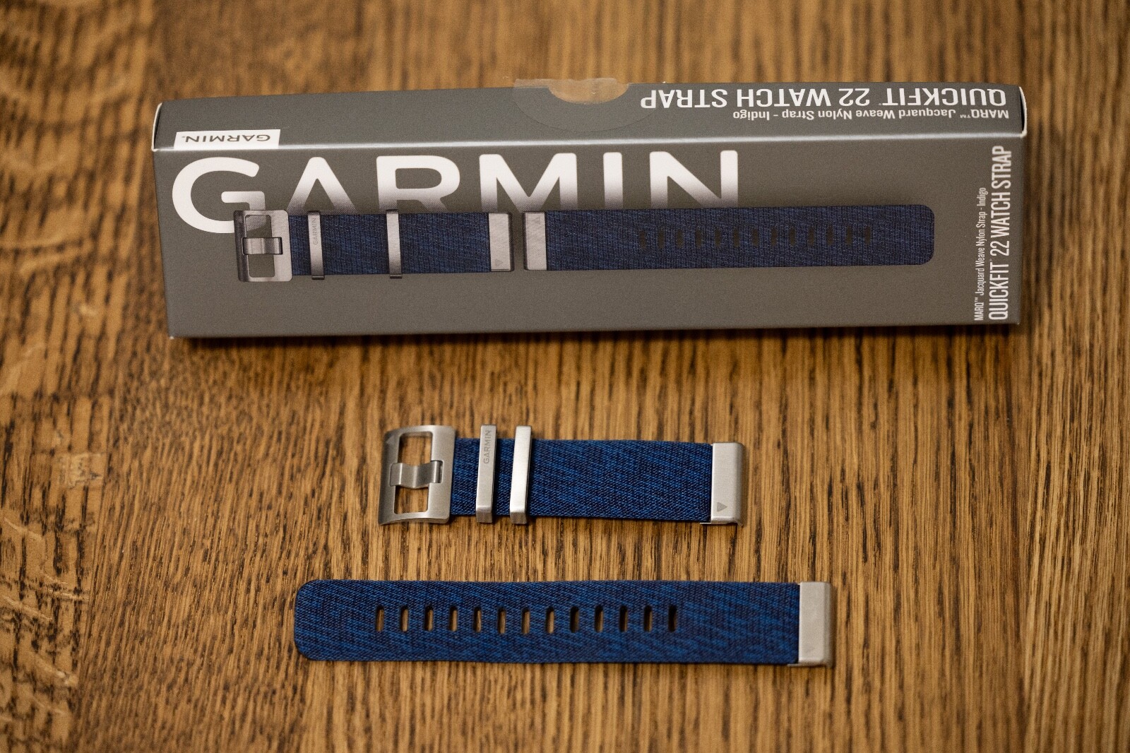 Garmin MARQ Jacquard Weave Nylon Strap Indigo QuickFit 22 Watch