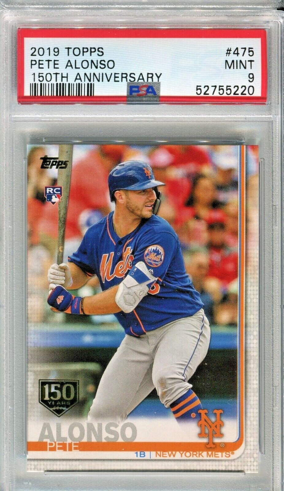 PETE ALONSO 2019 Topps 475 150th Anniversary foil stamped rookie PSA 9 MINT