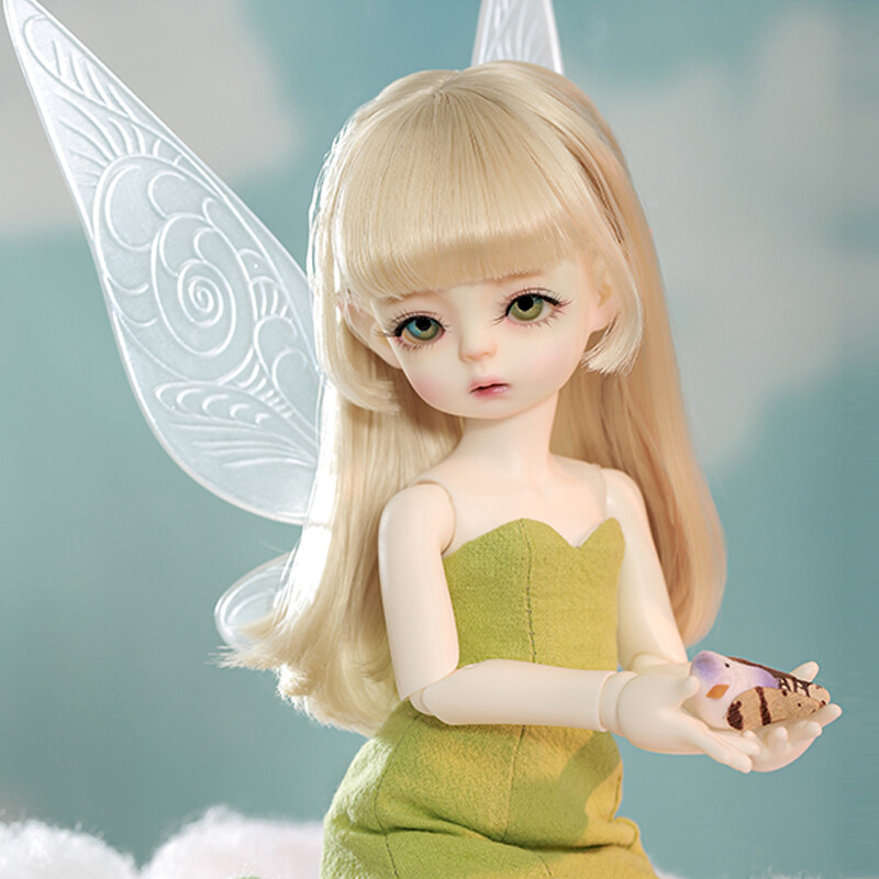 1/6 BJD Doll SD Elf Ears Girl Eyes Face Makeup Wig Hair Dress Wing