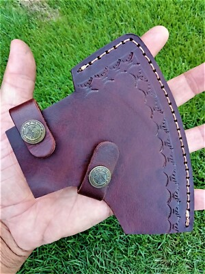 #ad Hunting Holster Leather Axe Hatchet Blade Cover Axe Head Sheath Case Belt $13.99